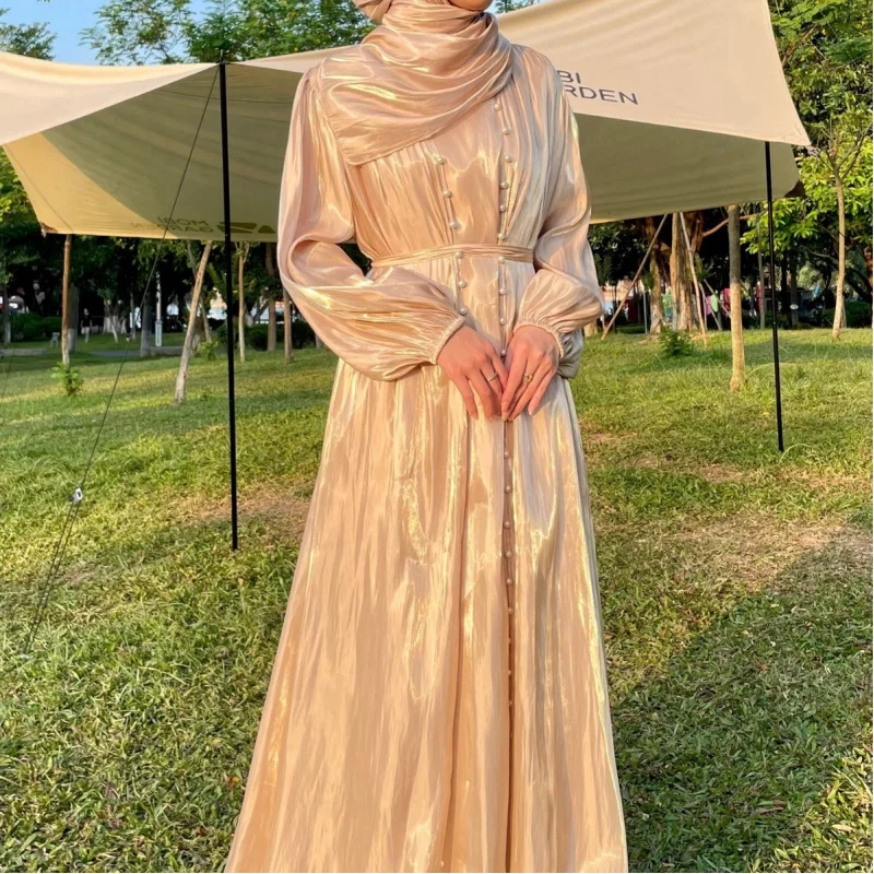 

Women's Muslim Clothing Flowing Gauze Popular Dress Long Robe Middle East European American Evening Gown