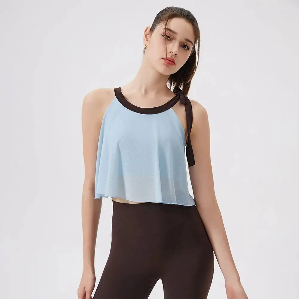 

New Cloud Sensing Mesh Vest Women S Fixed Chest Cushion Fiess Top Shockproof Running Speed Drying Sports Bra