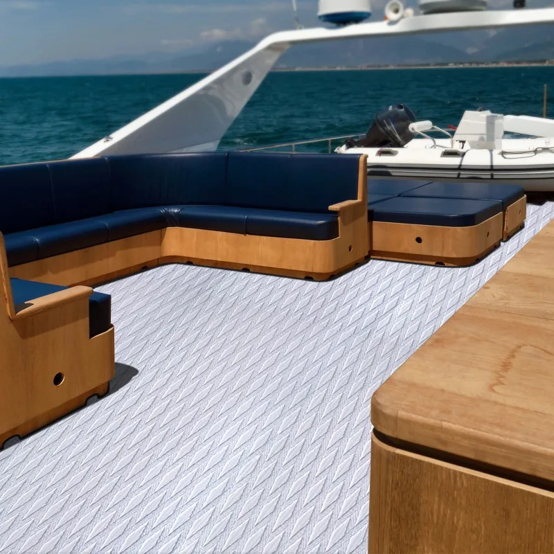 EVA Foam Boat Grey Boat Decking Self-adhesive Anti-Skid Mat Soft Rectangle EVA Boat Flooring Carpet 90.55x21.6inch