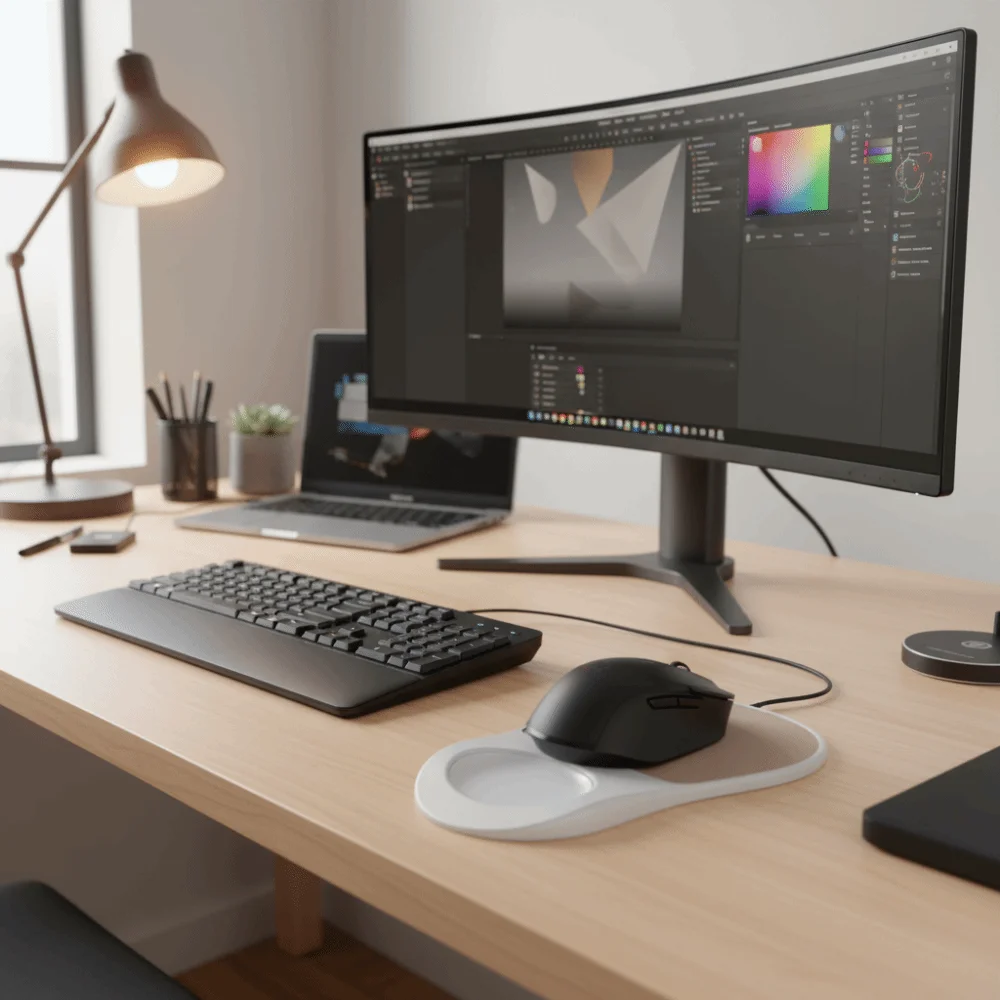 

Smooth Surface Ergonomic Mouse Pad Non-Slip Comfortable Soft Wrist Rest Mousepad Easy Clean Wear-resistant Keyboard Hand Rest