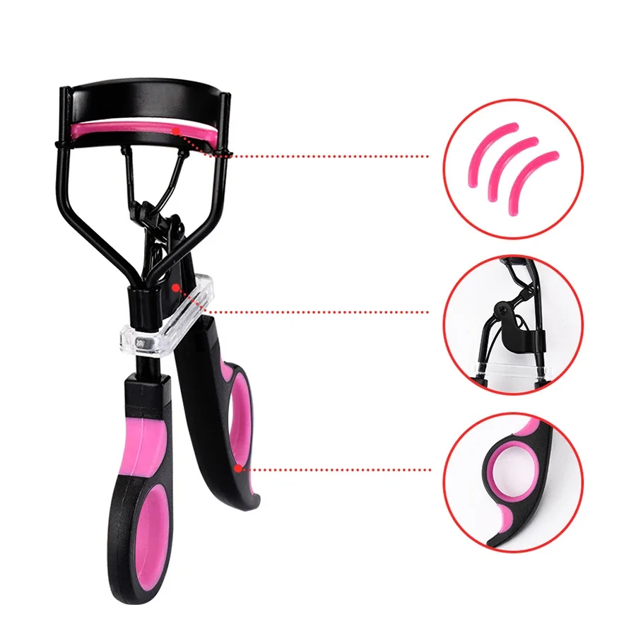 Zweifarbiger Griff Curling Wimpernclip Künstlicher Wimpernassistent Augenbrauentrimmer Stahlnadel tragbar – Detail 10