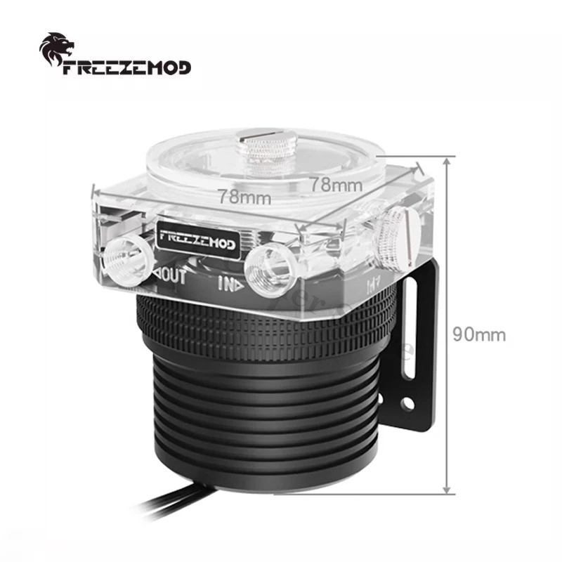 FreezeMod PWM Water Cooling D5 Pump Maximum Flow 1100L/H, Maximum Lift 4 Meter for PC Water Cooling 5V RGB AURA PU-GTD5