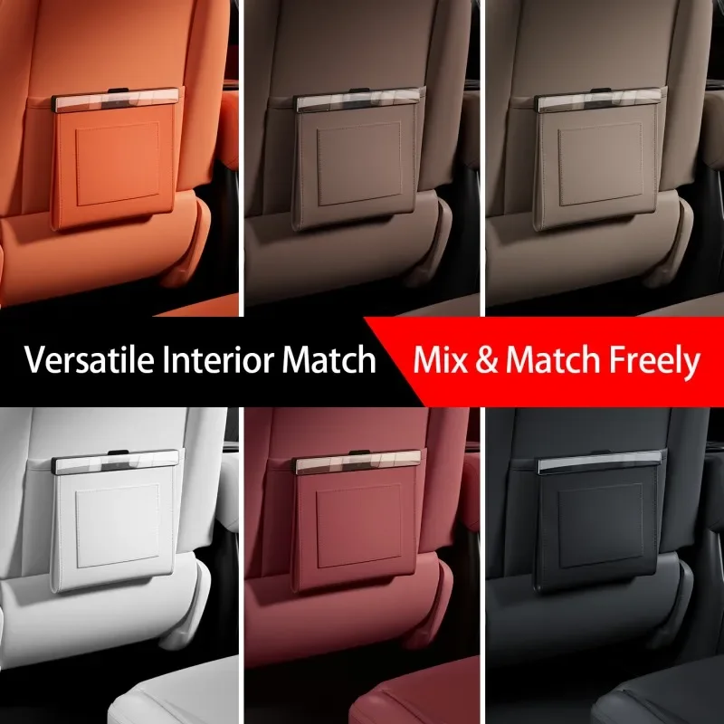 Car Trash Bag for MAXUS MIFA 7 MIFA 9 G10 G50 G70 G90 V80 V90 Seat Back Car Garbage Bin Leather Magnet Closure Design Waterproof