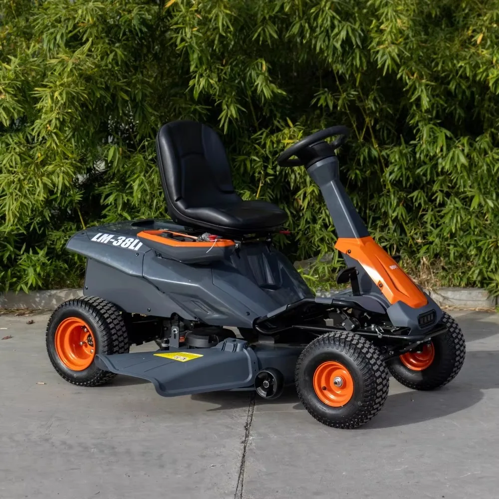 42-Inch Lithium Battery Powered Riding Lawn Mower with Large Capacity Grass Bag 1 Year Warranty Lawn Mower for Grass Cutting