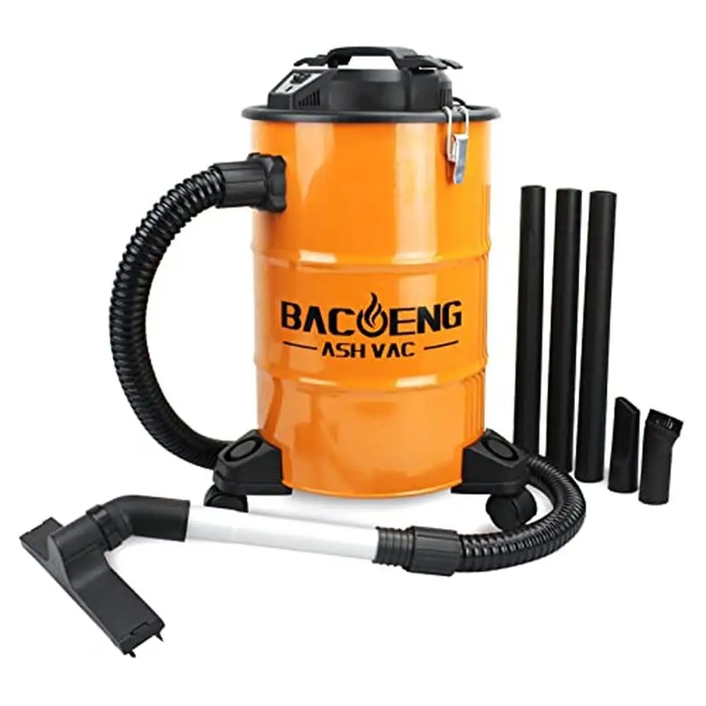 

Ash Vacuum Cleaner 1200W Powerful Suction Metal Tube HEPA Filter Bagless Canister Wheels Included