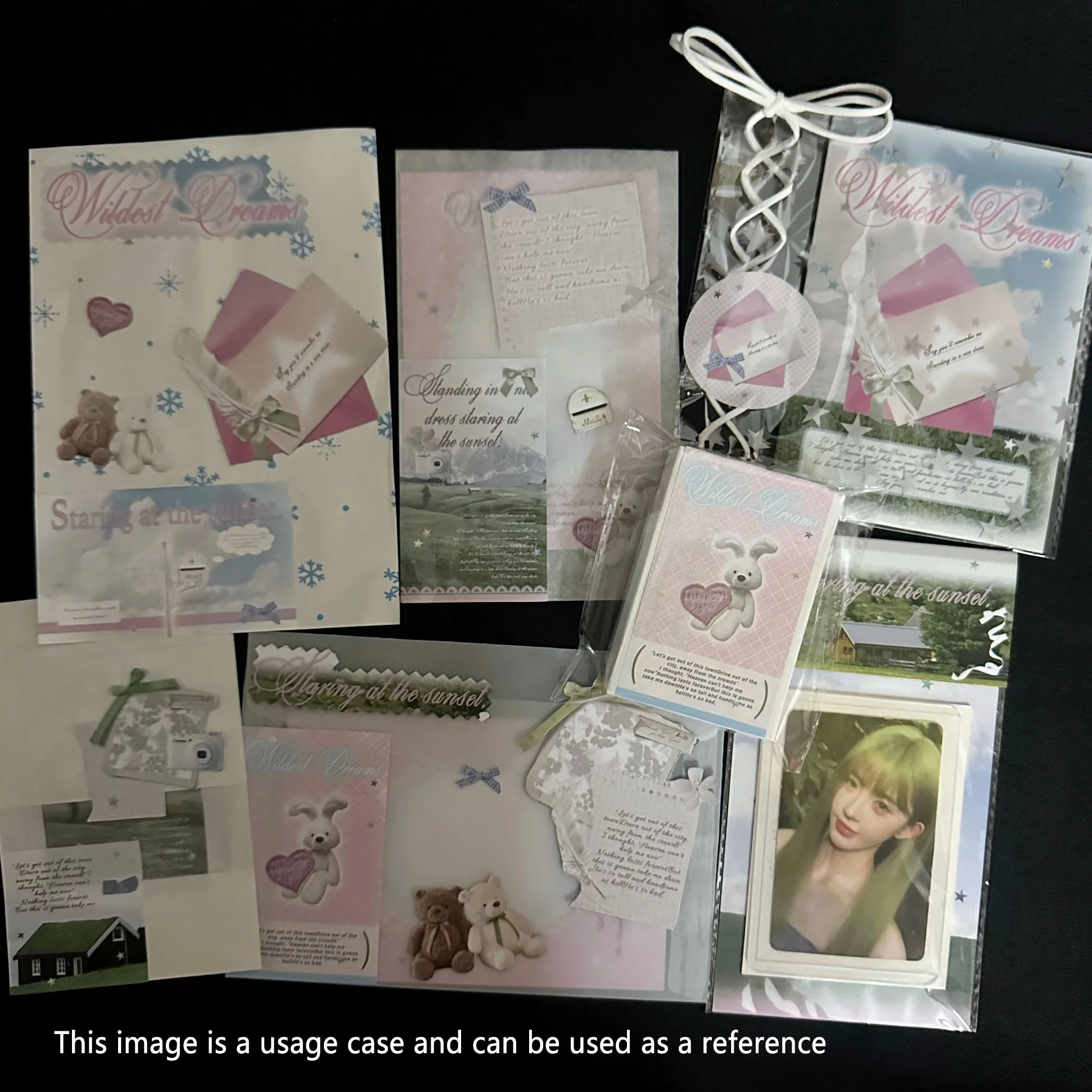 139個入り-子供時代の風景デザイン-diy包装デコレーションセット-折りたたみカード、ステッカー、opp粘着袋-中古-kpop、birthda