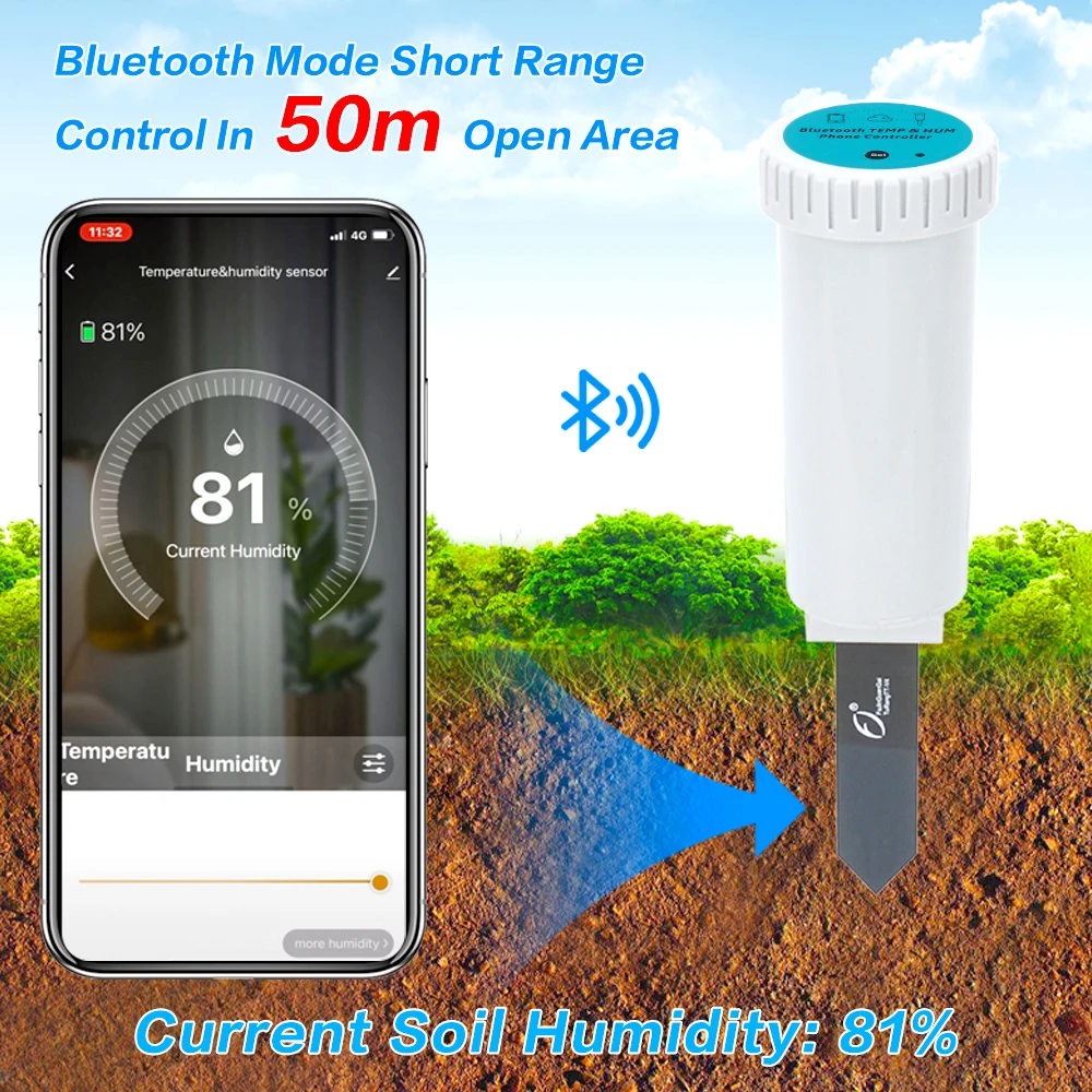 Tuya WIFI Watering Timer With Soil Temperature Humidity Sensor Automatic Irrigation Controller Garden Smart Watering System