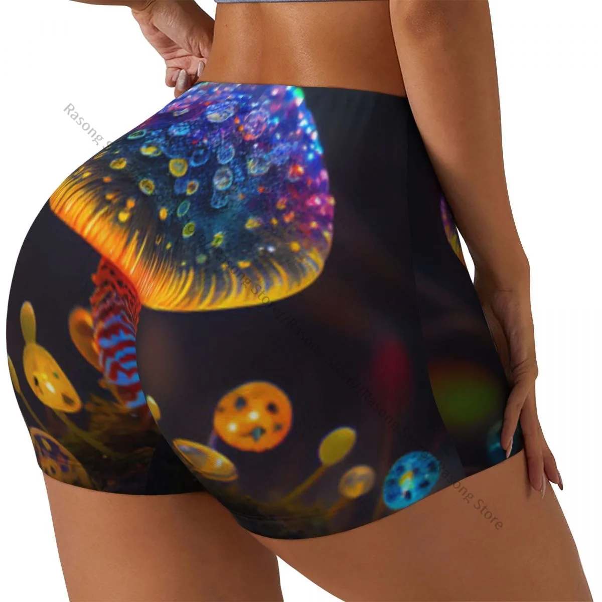 

Шорты для йоги в стиле фэнтези, сказочные волшебные грибы, искусство, женские байкерские плотные эластичные спортивные леггинсы для тренировок, спортивная одежда