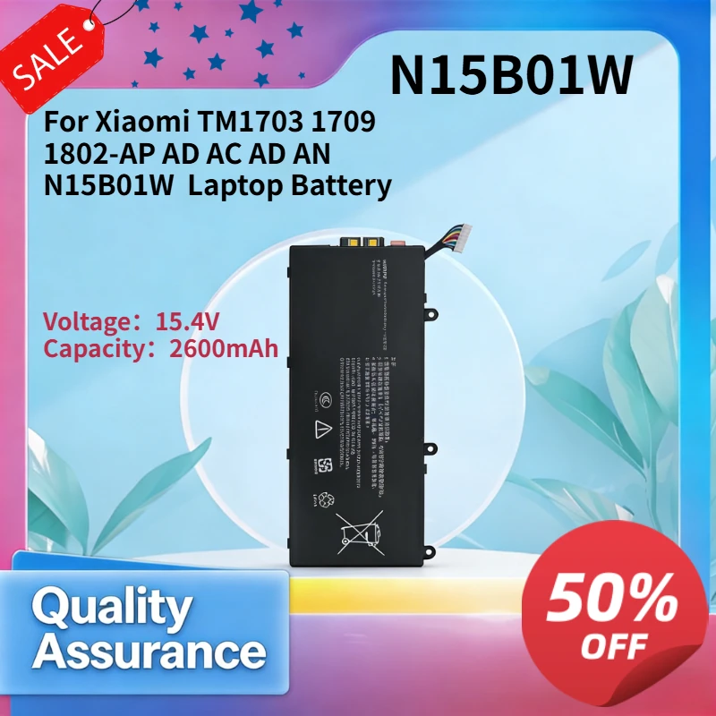 N15B01W 2600mAh 12.4V High Quality Laptop Battery Compatible with Xiao mi TM1703 TM1709 TM1802-AP AD AC AD AN