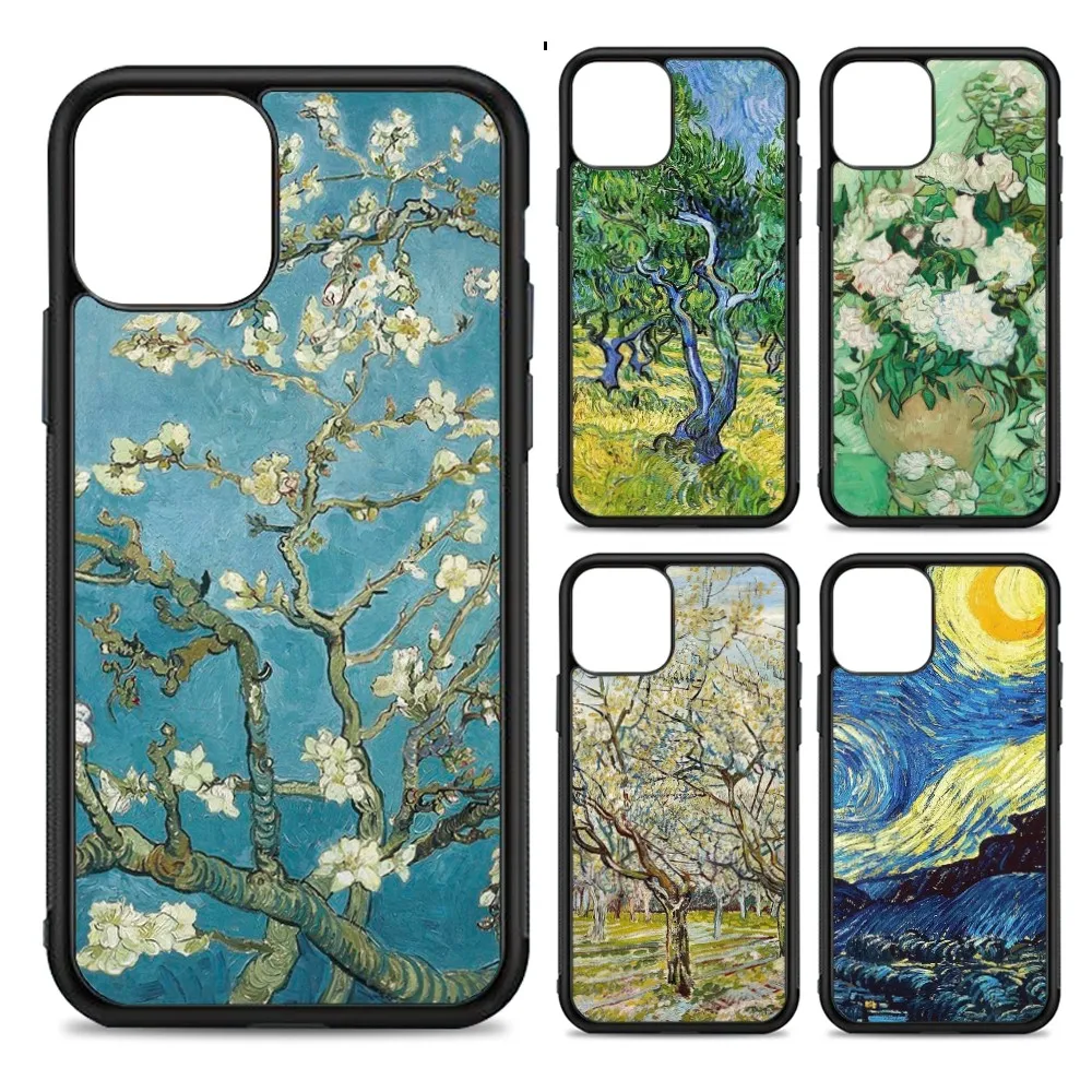 

Art Van Gogh Starry Sunflower Phone Case Silicone PC+TPU For For IPhone 11 12 13 14 15 16 Plus Pro Max Cover