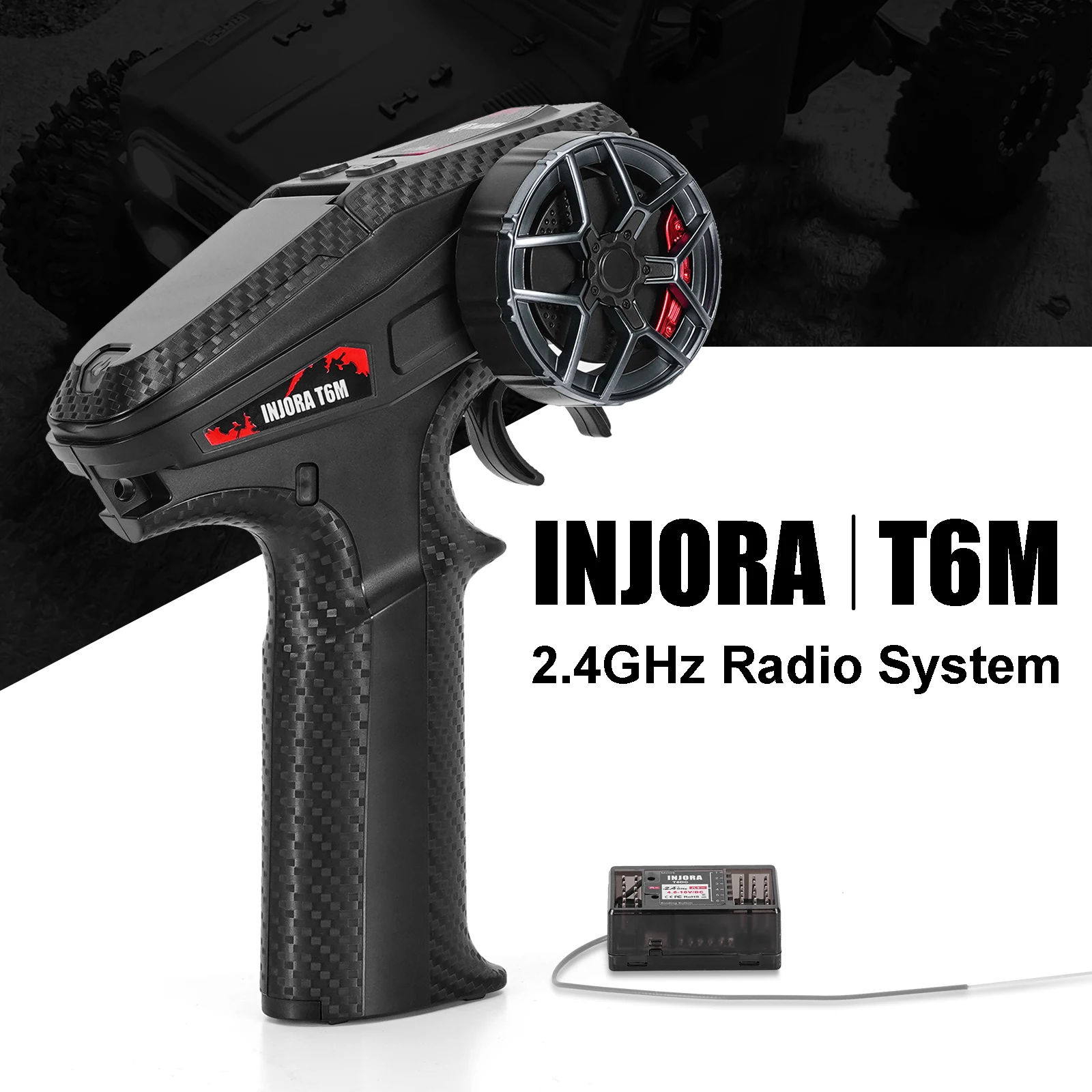 INJORA INT-T6M 2.4GHz Digital Radio Micro Transmitter Remote Control with 6CH Receiver for 1/24 1/18 RC Car