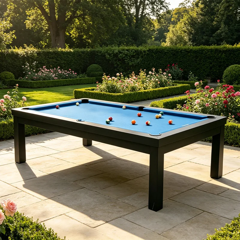 2026 Durable Aluminum Slate Pool Table 8ft, Outdoor Billiard Table, Waterproof Cloth High-end Customizable for Resort Patiopromo
