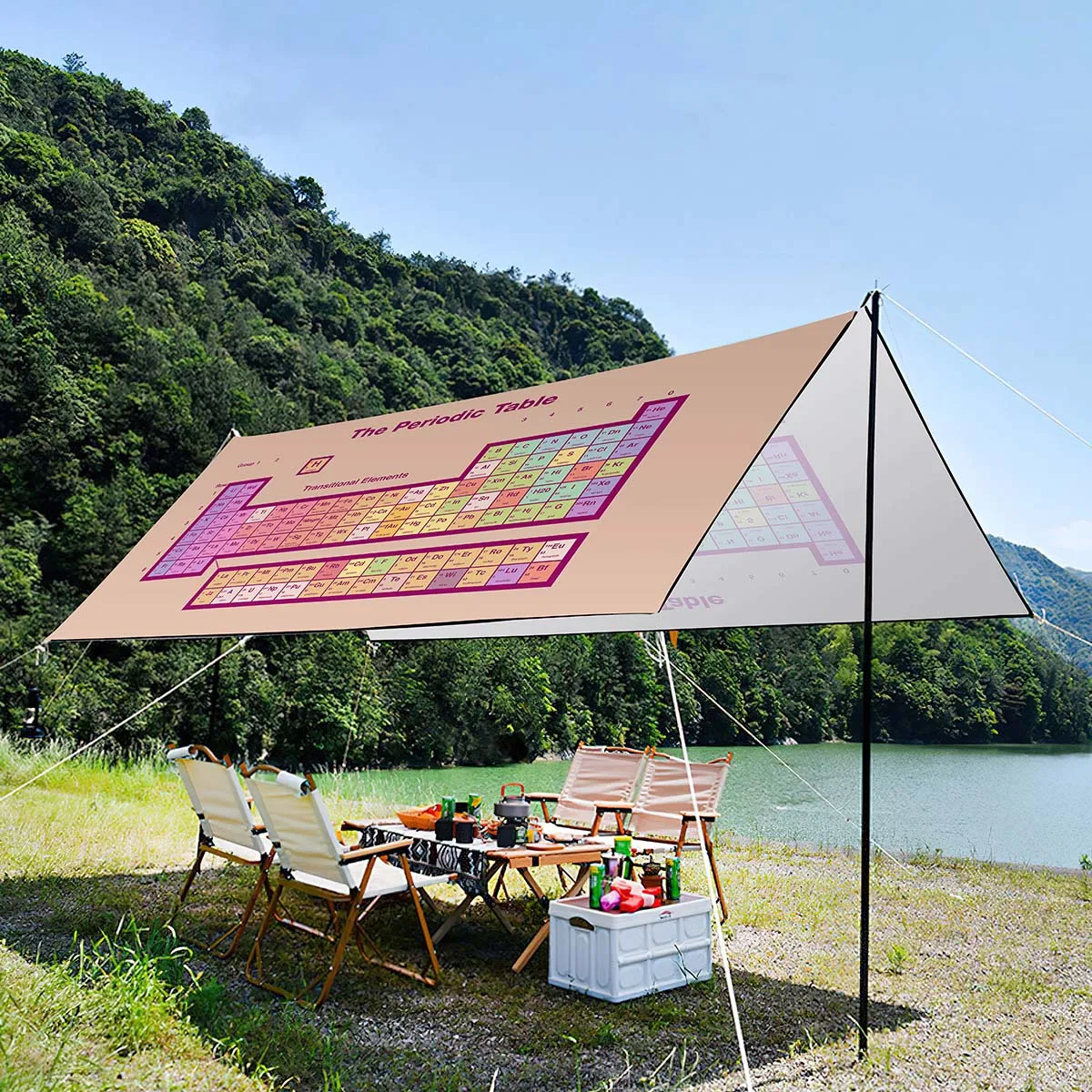 Periodic Table of Elements Outdoor Shade Canopy,Waterproof and UV-resistant Lightweight Portable Oxford Tent for Picnic,Travel