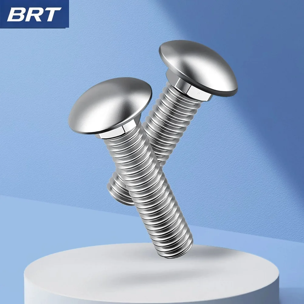 Big head carriage bolt 304 stainless steel half-round square neck screws, shelf screws, flat head square M4 M5 M6 M8 M12