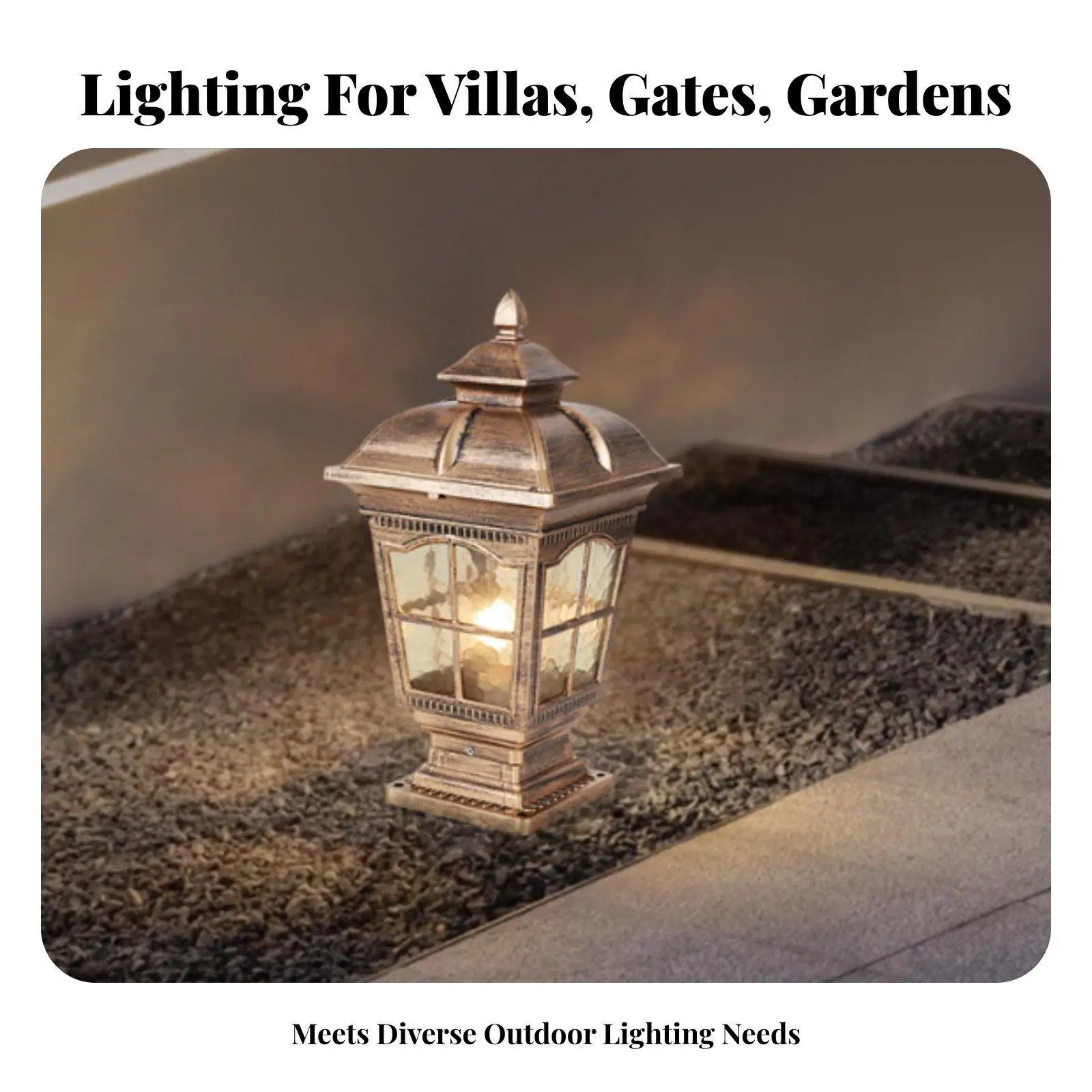 Modern Outdoor Pillar Lamp Hardwired Fence Post Light for Garden Paths and Courtyard Home Decoration