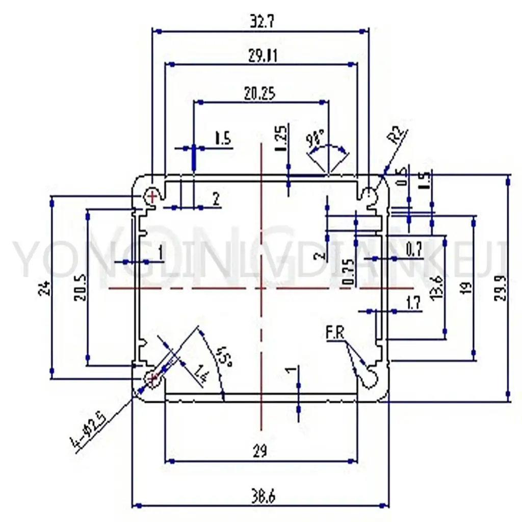DIY Aluminum Electronic Box Golden Enclosure Case Small Profile Housing for PCB Project Board and Power Converter