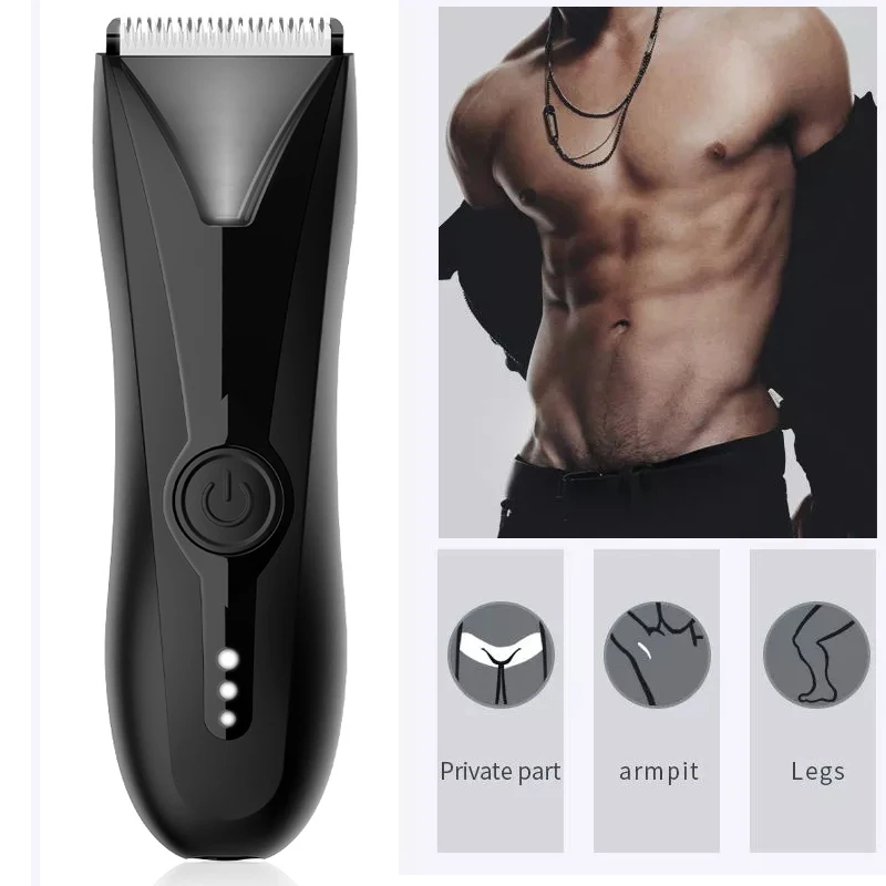 Men Hair Trimmer Clipper for Body Hair Remover Groin Hair Razor Groomer Waterproof for Pubic Hair Shaver