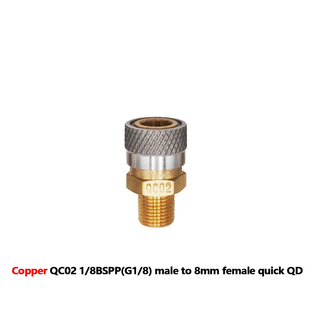 HPA AIR CO2 Gas Quick Disconnect Plug QC02 1/8NPT 1/8BSP M10 G1/8" Fill Nipple Male Female Adapter Adaptor 8mm Coupler,3/8-24UNF