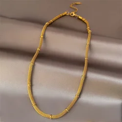 316L Stainless Steel New Fashion Upscale Jewelry Minimalism Beads Welding Charms Snake Chain Choker Necklaces Pendants For Women