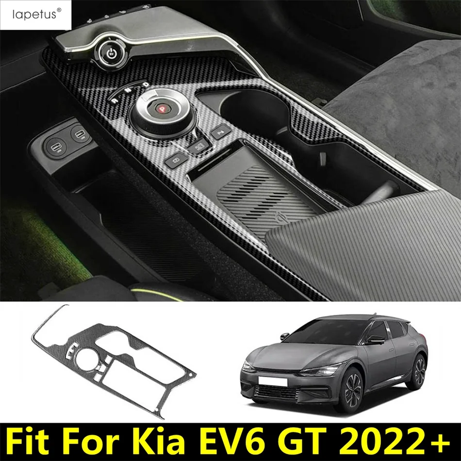 

Центральная консоль для Kia EV6 GT 2022 2023 2024, панель переключения передач, подставка для чашки воды, крышка, отделка, аксессуары для интерьера из АБС-углеволокна