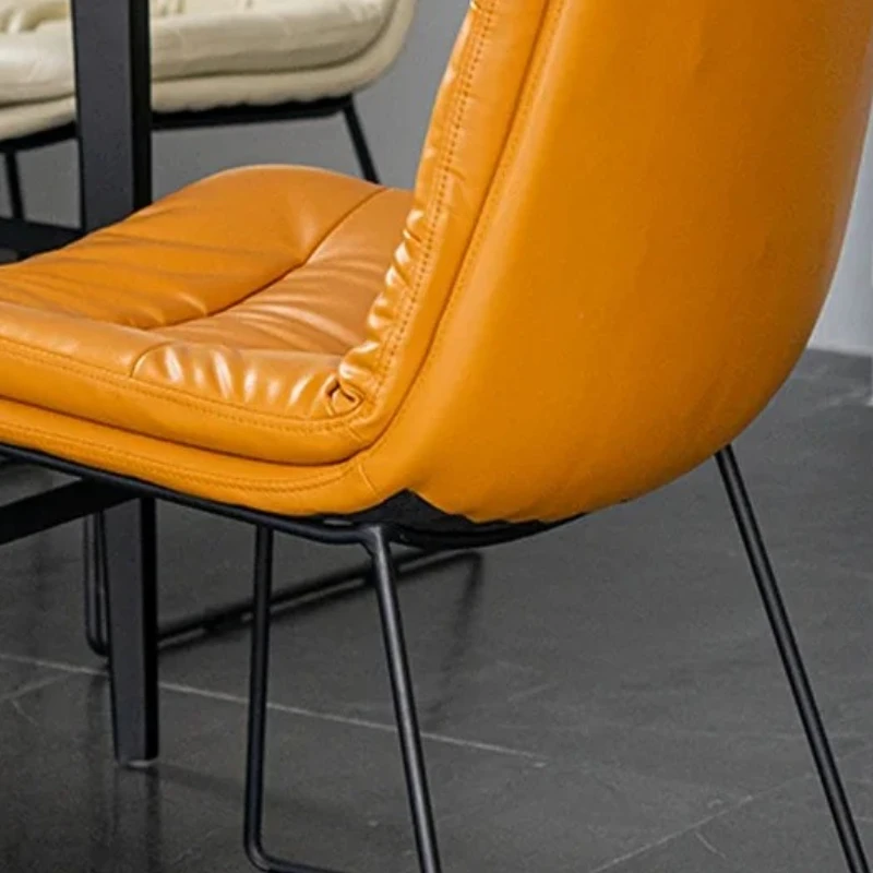 

Nordic Leather Dining Chair Modern Ergonomic Multifunction Kitchen Stools Living Room Chairs Low Sillas Para Comedor Furniture