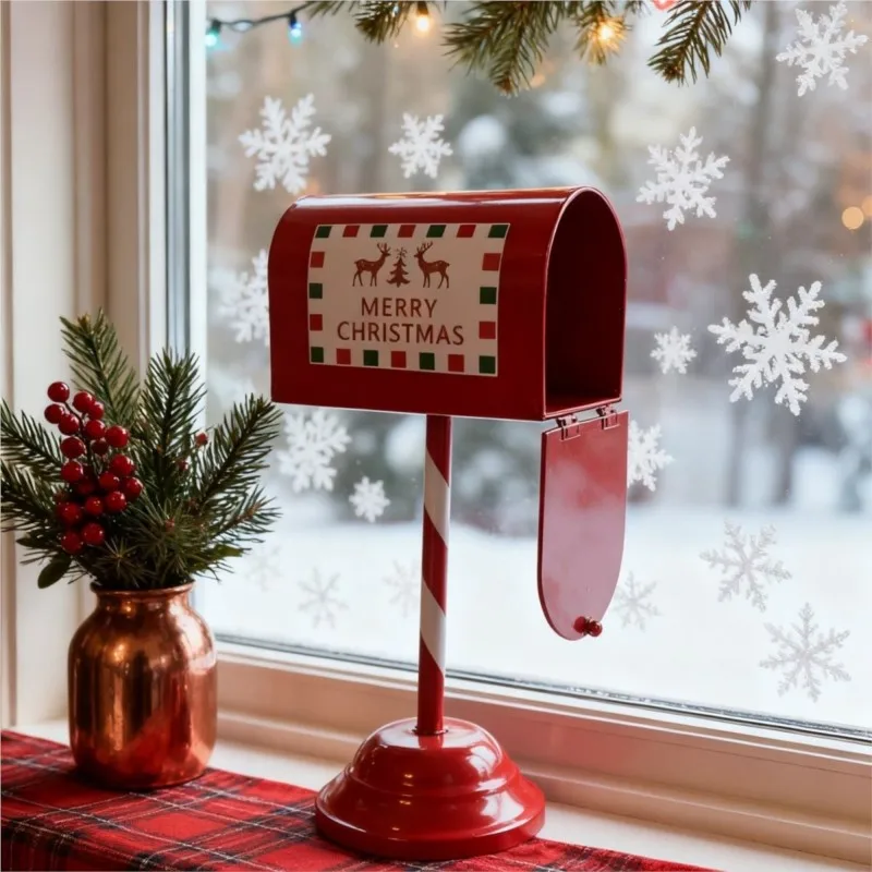 Christmas Day Decorations Wrought Iron Mailbox Ornament Living Room Atmosphere Christmas Gifts Desktop Decoration Ornament ZJ425