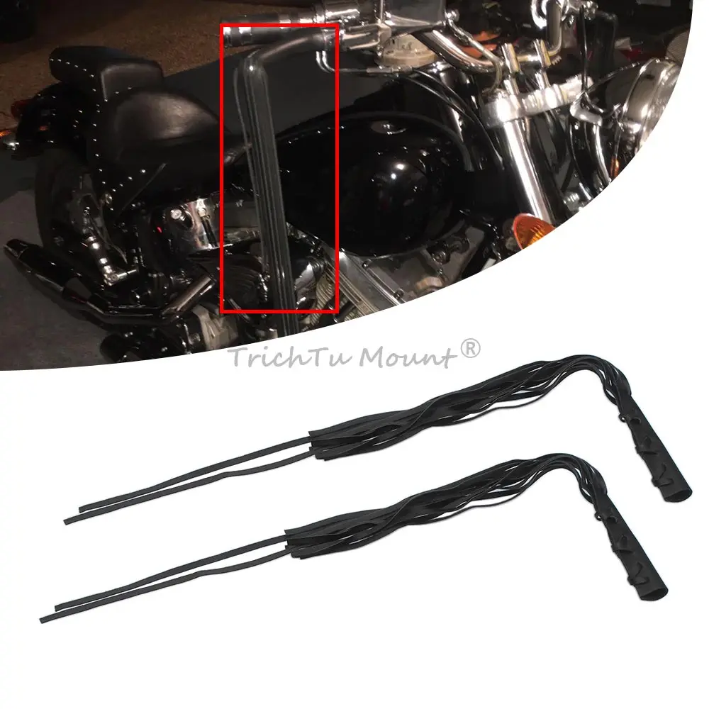 Leather Hand Control Brake Lever Covers Clutch Fringe Long Tassels 2Pcs Motorcycle Black For Harley Honda Bobber Cafe Racer Part