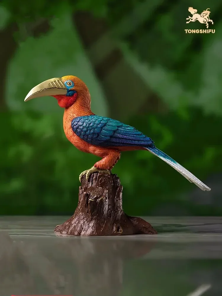 Copper Handicraft Animal Figurine Brown-necked Hornbill Statue Brass Animal Sculpture Bird Collection Home Room Decoration Gifts