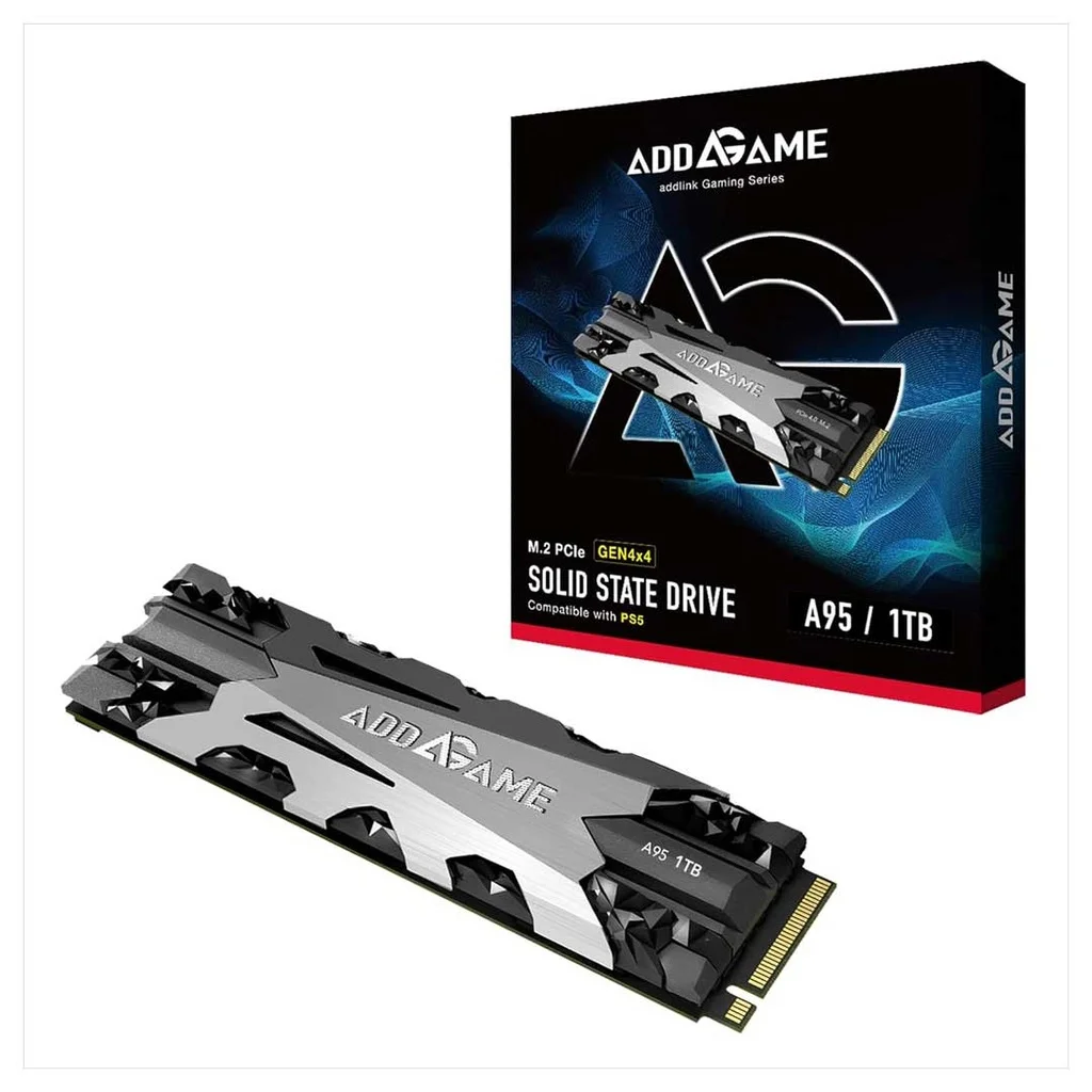 

Addlink A95 8TB M.2 SSD - PS5 Compatible, 7000MB/s, Heatsink Included, Buy Direct​