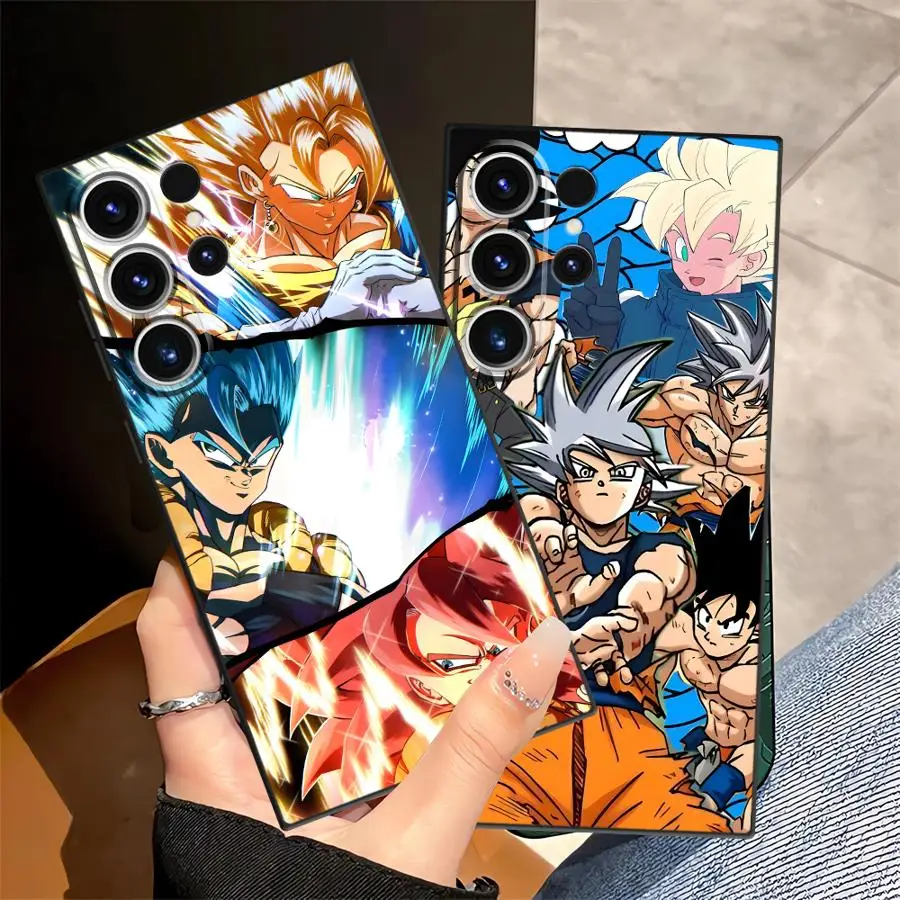 Case for Samsung Galaxy S23 Ultra S21 FE S25 Edge S20 S24 Plus Black Soft Phone Cover Dragon Ball Cool Anime