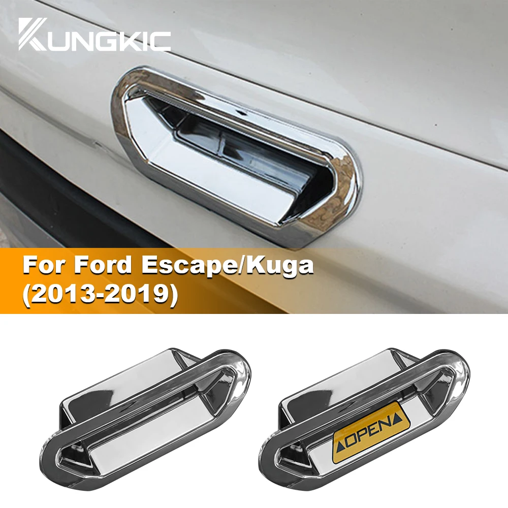 For Ford Escape Kuga 2013 2014 2015 2016 2017 2018 2019 ABS Rear Car Trunk Door Handle Bowl Cover Trim Bezel Styling Accessories