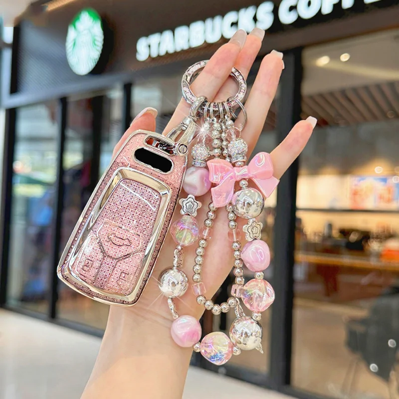 

NEW Fashion For Audi A4 B9 A5 A6 8S 8W Q5 Q7 4M S4 S5 S7 TT TTS TFSI RS Remote Auto Car Key Case Cover Fob Keychain Accessories