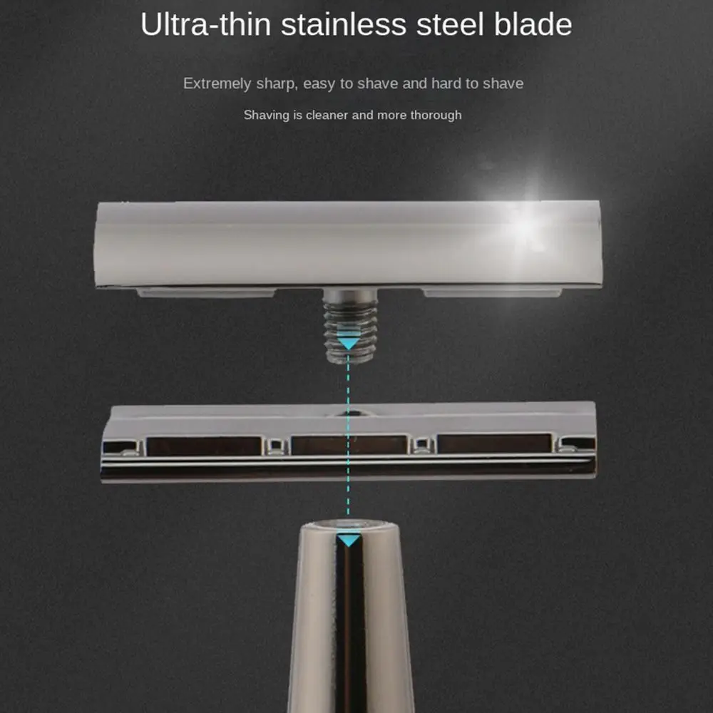 

Gold Silver Male 5 Shaving Blades Handle Hair Removal Tool Classic Men Shaving Safety Razor Manual Shaver Double Edge Razor