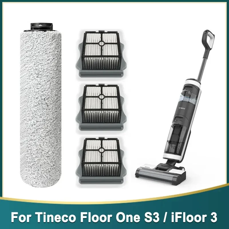 HEPA Filter and Roller Brush for Tineco Floor One S3 / Tineco iFloor 3 Cordless Wet Dry Vacuum Cleaner Spare Replacement Parts