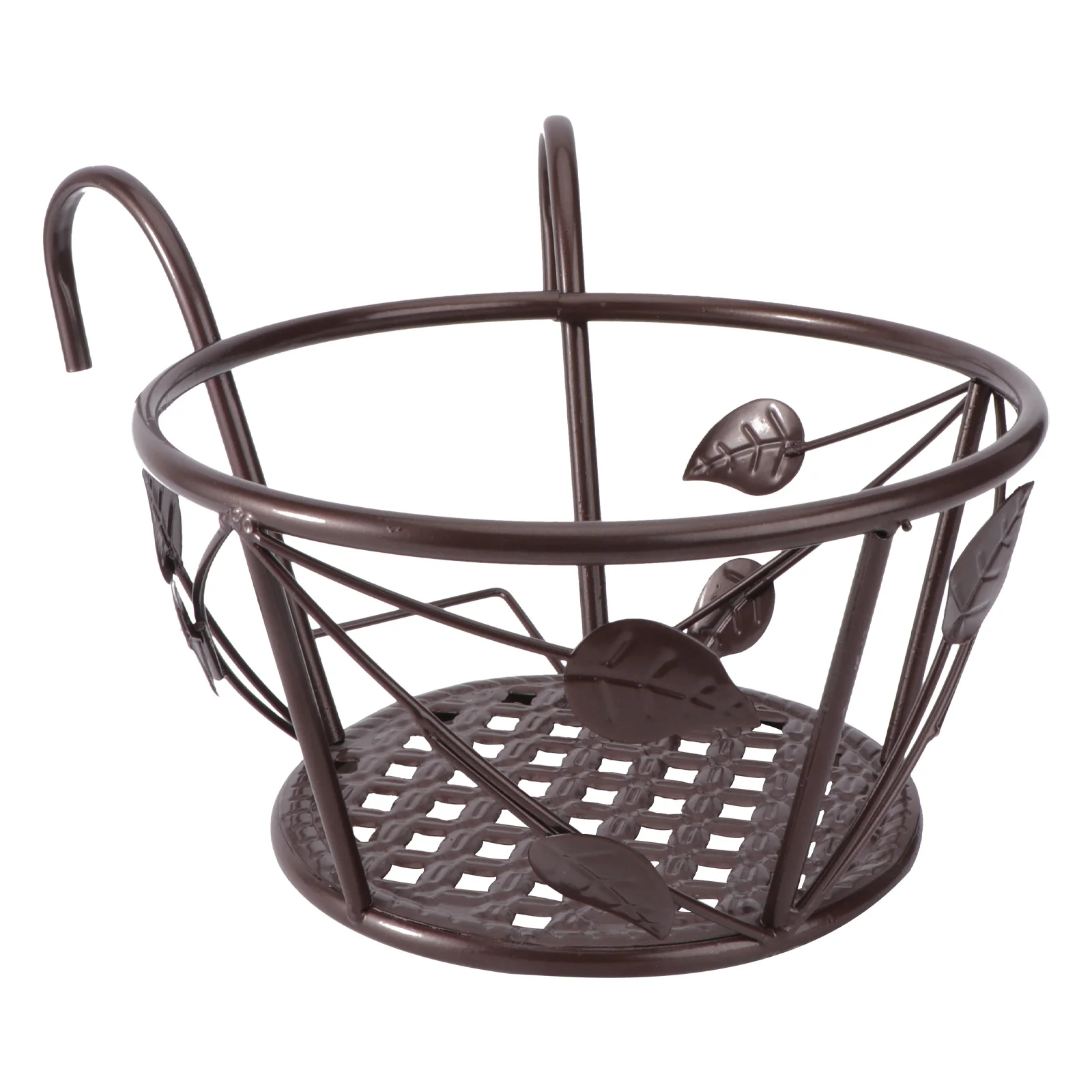 1 قطعة زهور معلقة الجرف الحديد الفن حامل شرفة درابزين حامل النبات 2 السنانير إطار سميك الزهرية تخزين الرف #4