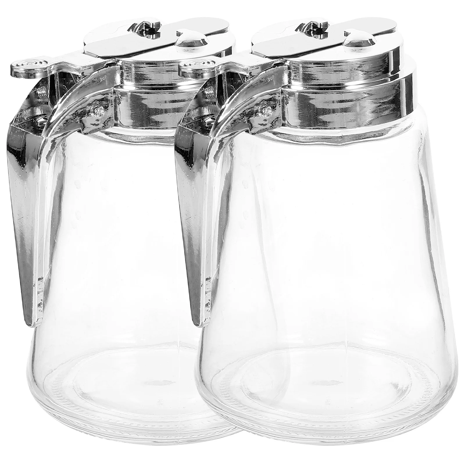 

2Pcs Glass Sugar Dispenser Leak Proof Condiment Storage for Syrup Honey Creamer Kitchen Essentials Jar Multi Functional Spice