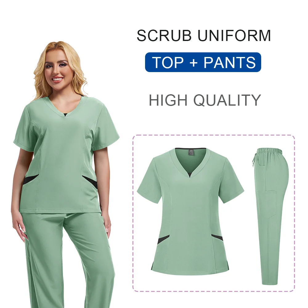 Ткань для мытья рук, разделенный костюм с короткими рукавами, ручная одежда для чистки домашних животных, стоматолога, медсестры, рабочая одежда, мужская медицинская униформа