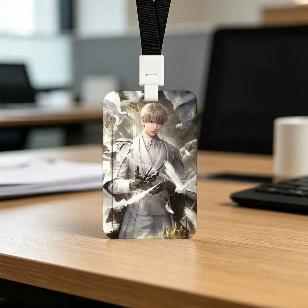 Chinese Game Love And Deepspace Print Card Printed Tag Holder With Detachable Lanyard, Business Employee ID Card Holder