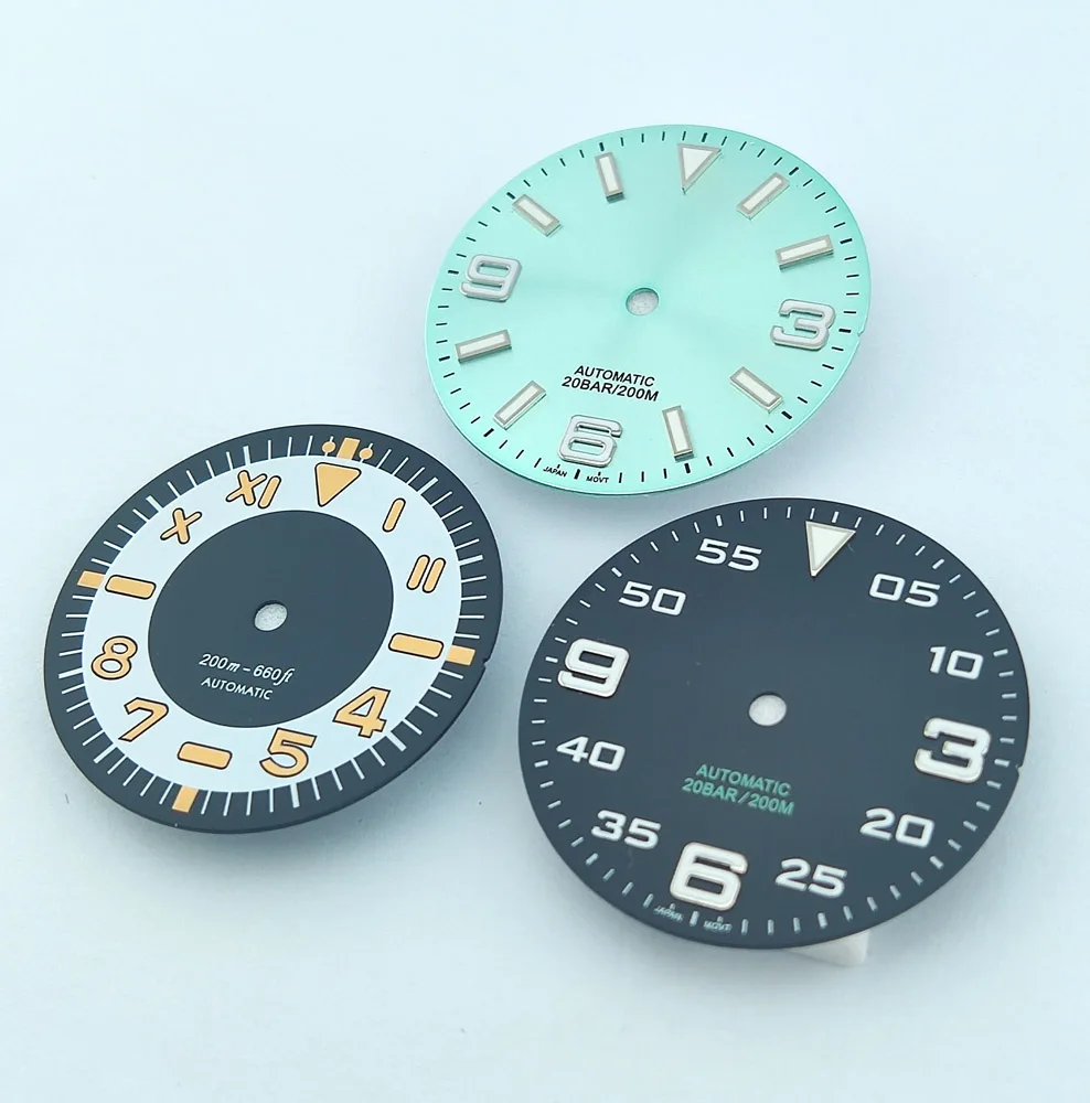 28.5mm dial nh35 dial nh36 dial relógio de alta qualidade dial c3 luminoso adequado para nh35/nh36 movimento relógio acessório logotipo personalizado