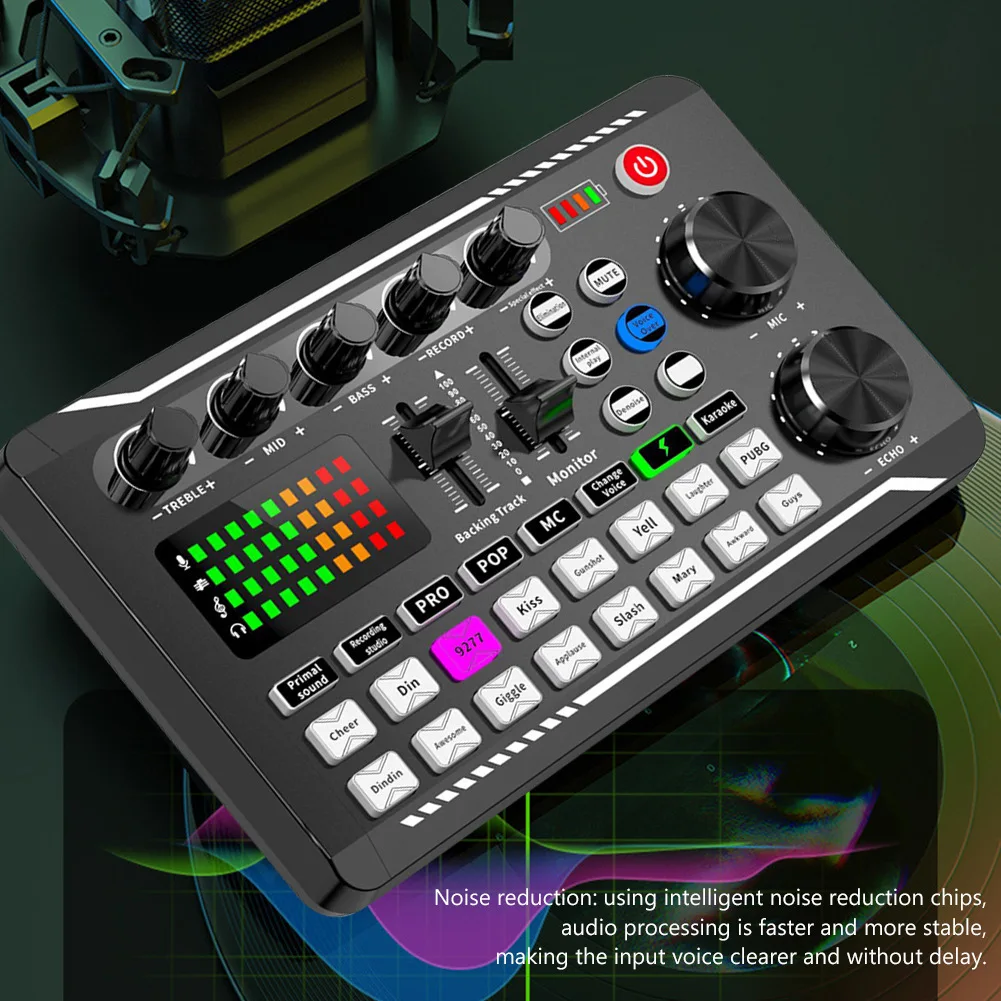 Likheung Live Sound Card and Audio Interface with DJ Mixer Effects and Voice Changer,Bluetooth Stereo Audio Mixer,for Youtube image 5