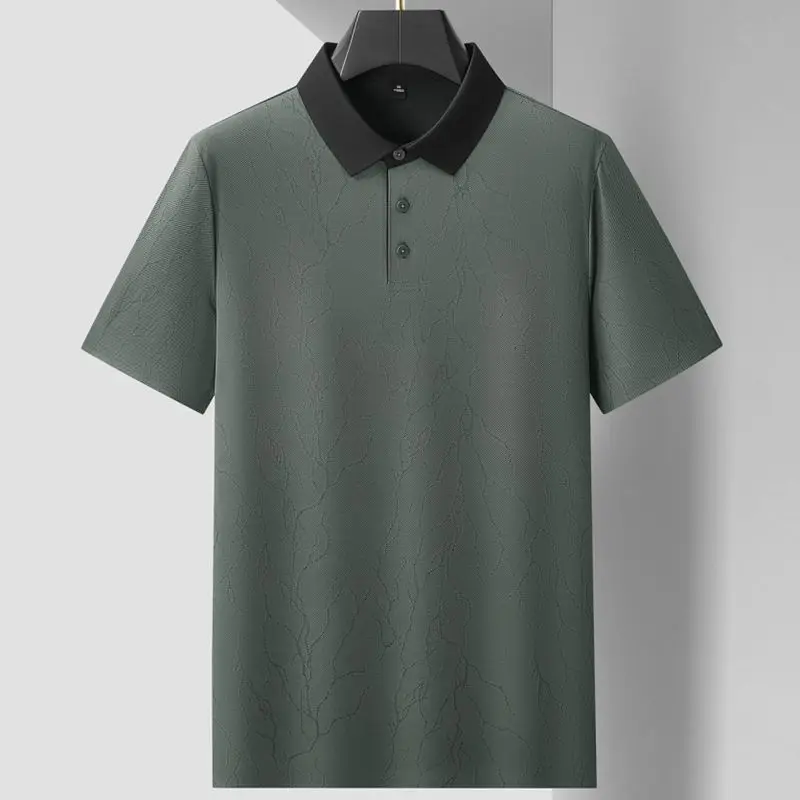 8XL 7XL 6XL 2026 New Summer High End Luxury Polo Shirt Men Tops Cool Breathable Shirts For Man Lapel Loose Brand T-Shirts Homme