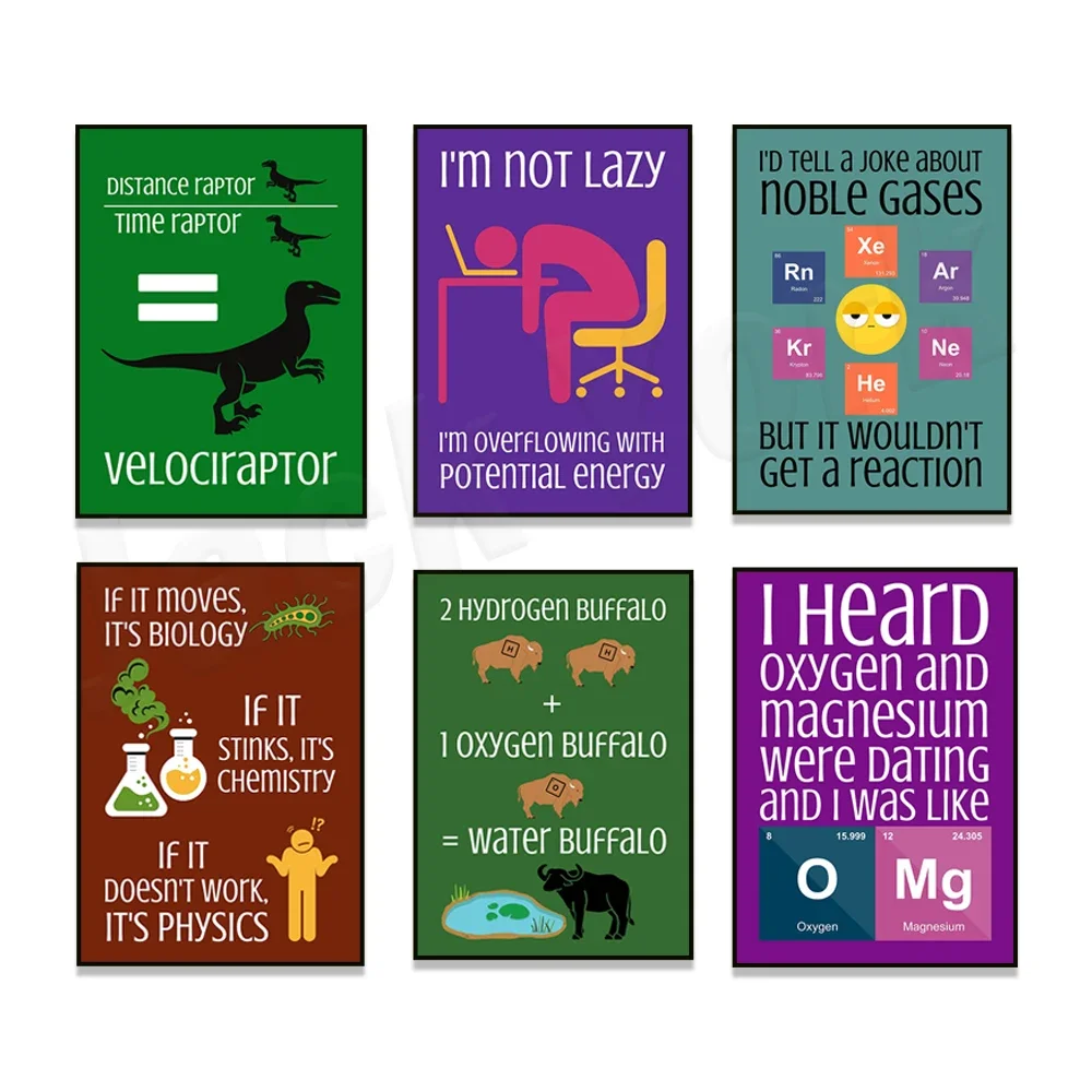 Chemistry Puns, Physics Puns Middle School Science Posters, High School Chemistry Physics Printables, Fun Science Teacher Gifts