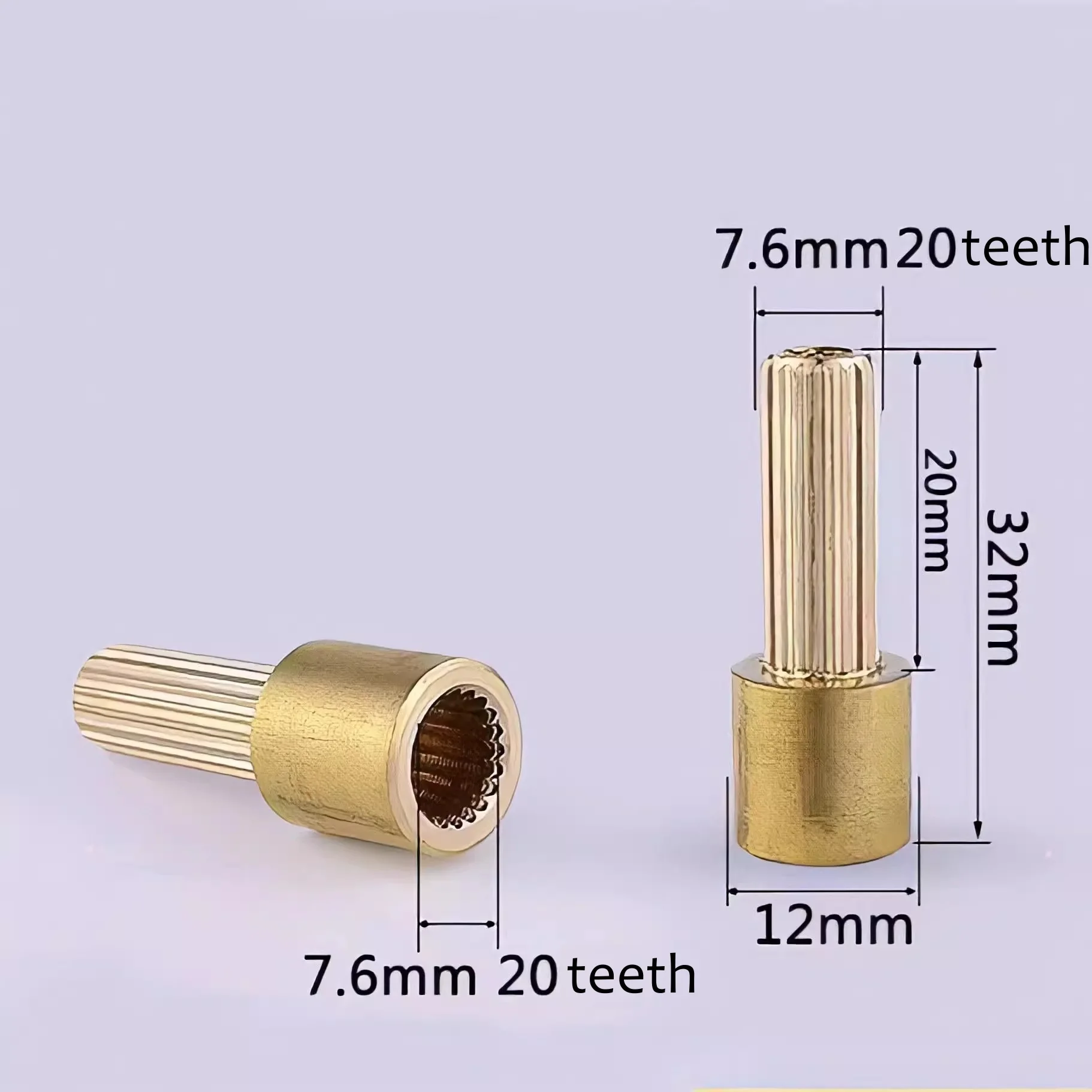 100% brass 7.6mm 20 teeth faucet cartridge extension rod The length can be freely cut