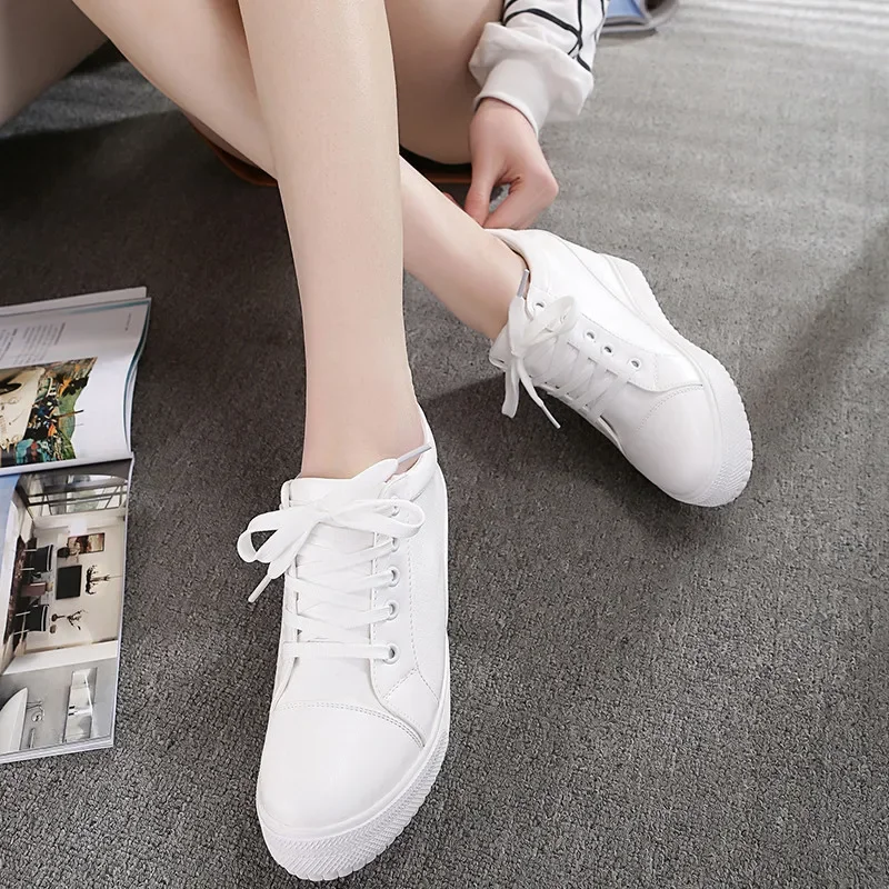 2022 Hot White Hidden Wedge Heels sneakers Casual Shoes Woman high Platform Shoes Women\'s High heels wedges Shoes For Women