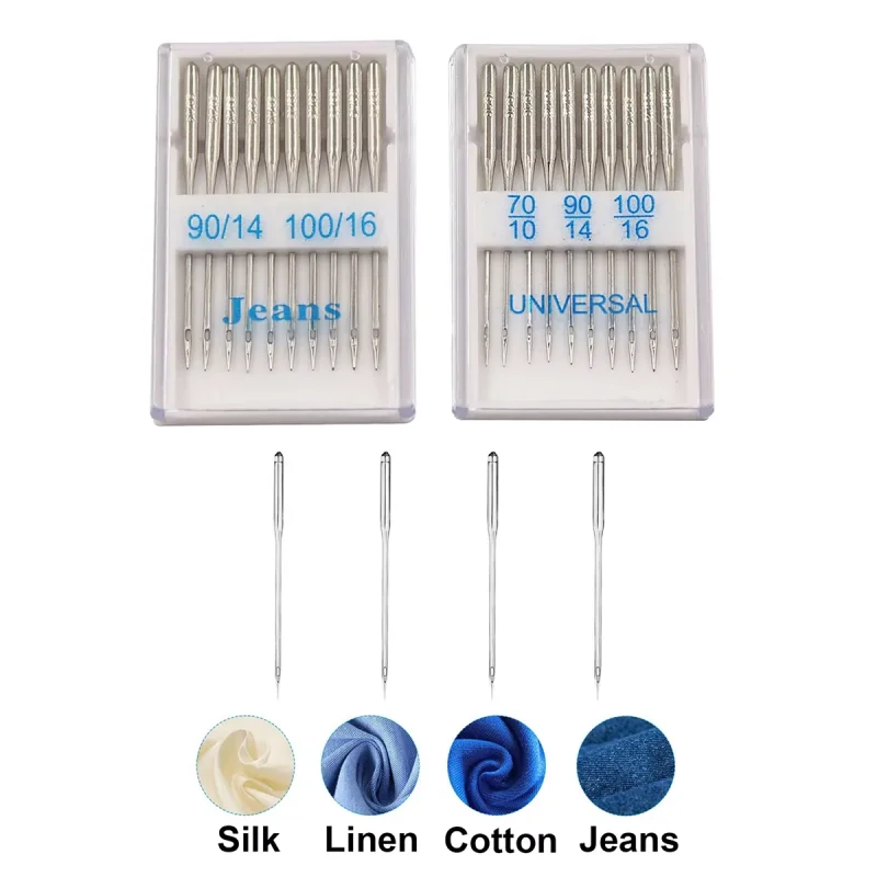 2Box/Set Universal Jeans Stainless Steel Needles Sewing Machine Sewing Needles Ball Point Head for Home Sewing Machine Supplies