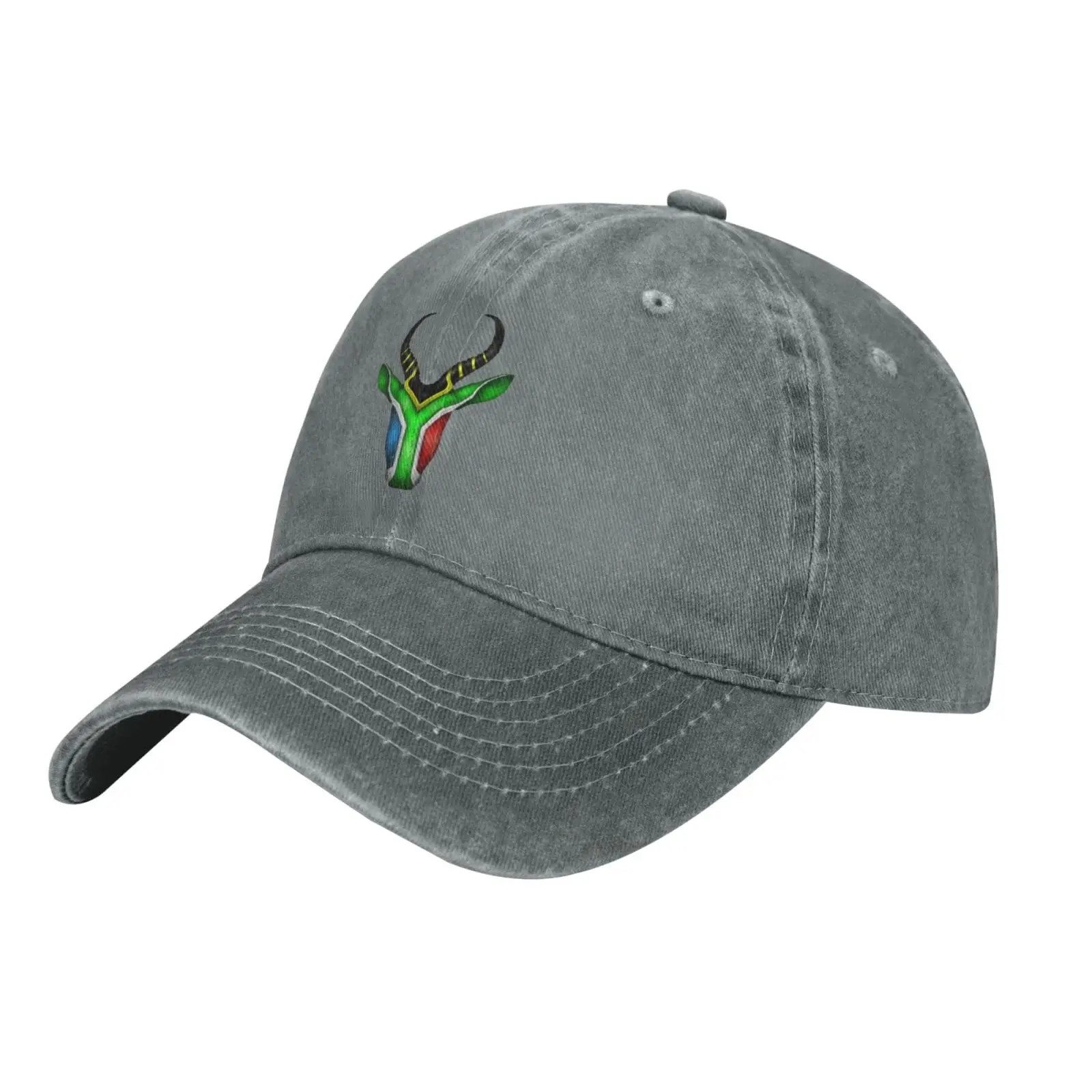 

South African Springbok Vintage Cotton Unisex Baseball Cap Low Profile Dad Hat Adjustable for Men and Women Black