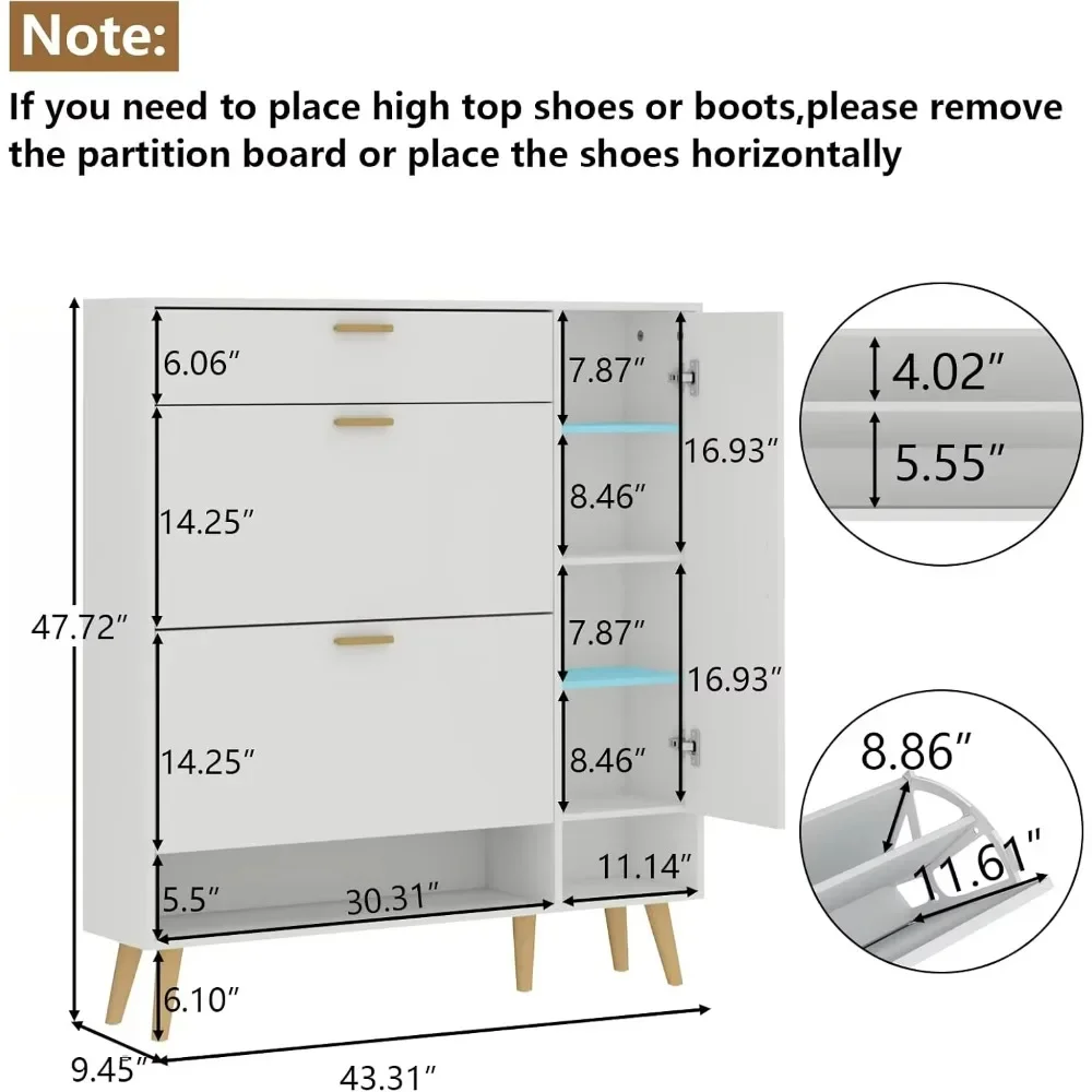 Modern 5-Layer Dustproof  Shoe Cabinet New Decorative Wooden Furniture for Living Room and Hotel Storage Rack