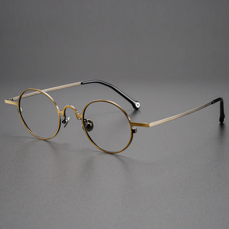 خفيفة الرجعية إطار دائري صغير التيتانيوم نظارات العلامة التجارية تصميم Prescrition النظارات المضادة للضوء الأزرق نظارات القراءة للرجال