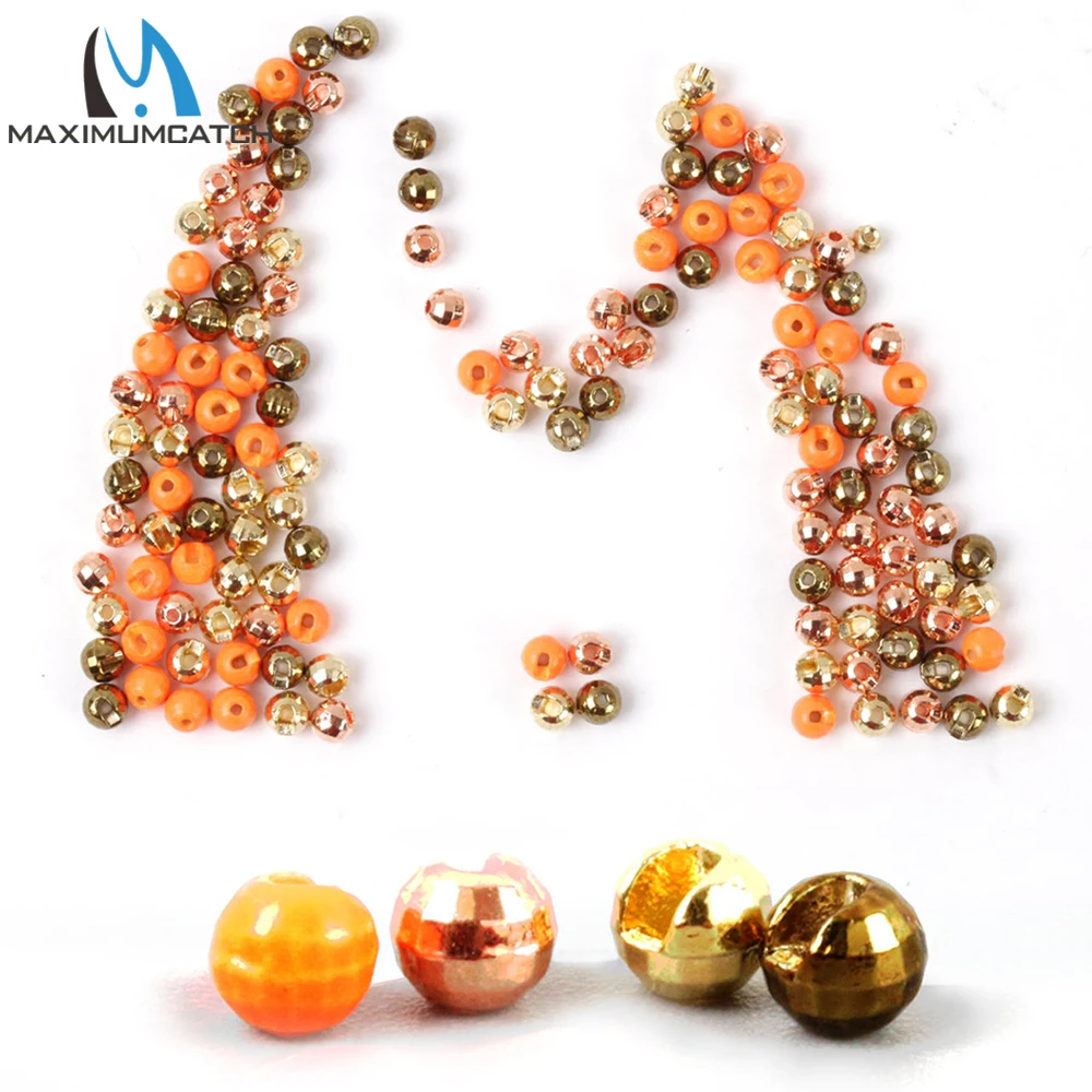 Maxcatch 25pcs Tungsten Diamond Slotted Fly Tying Beads Multi Color Fly Tying Materials Fly Fishing Lure Making