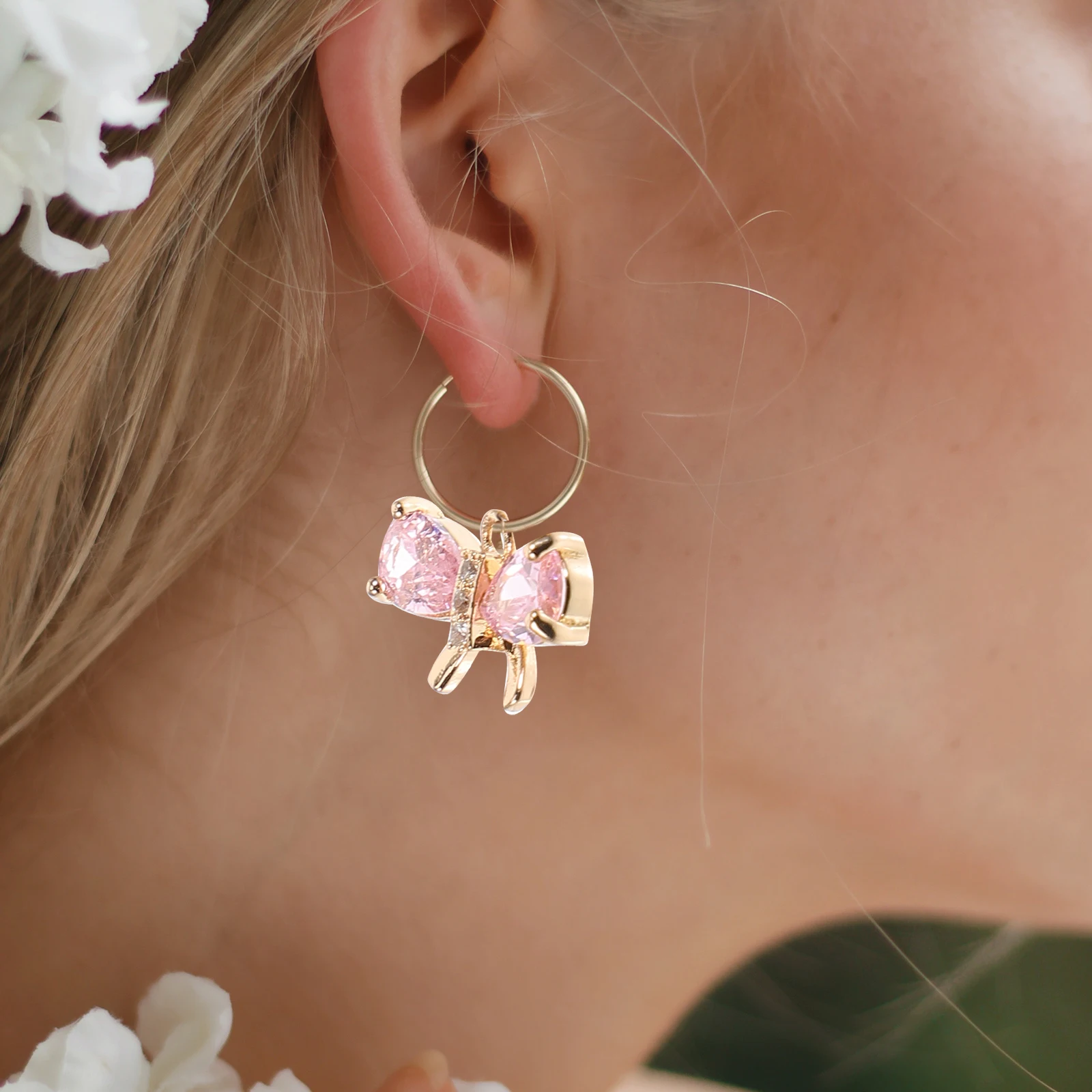 

6 Pcs Bow Charms Copper DIY Material Pink White Yellow Bowknot Earrings Necklace Bracelet Pendant Making Jewelry Accessories